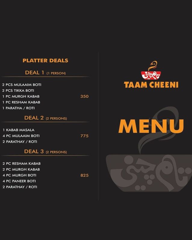 Taam Cheeni menu