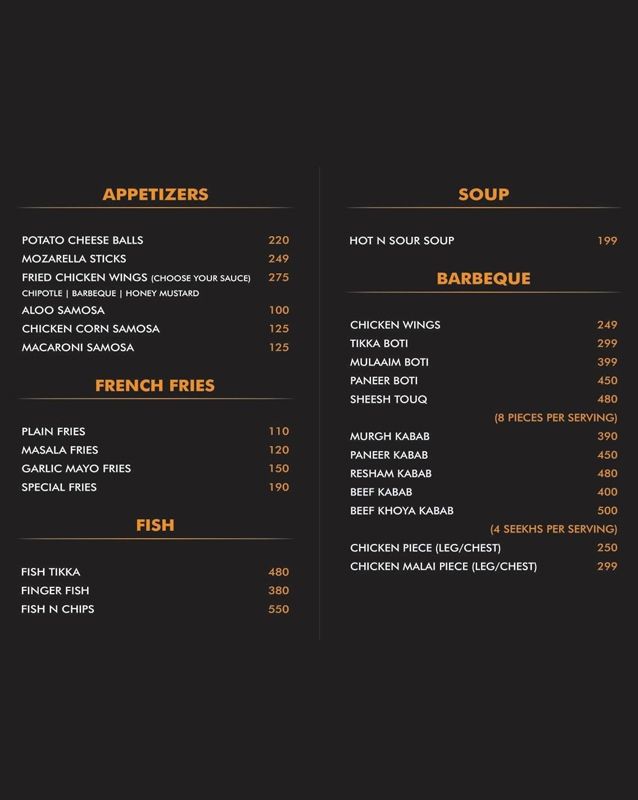Taam Cheeni menu