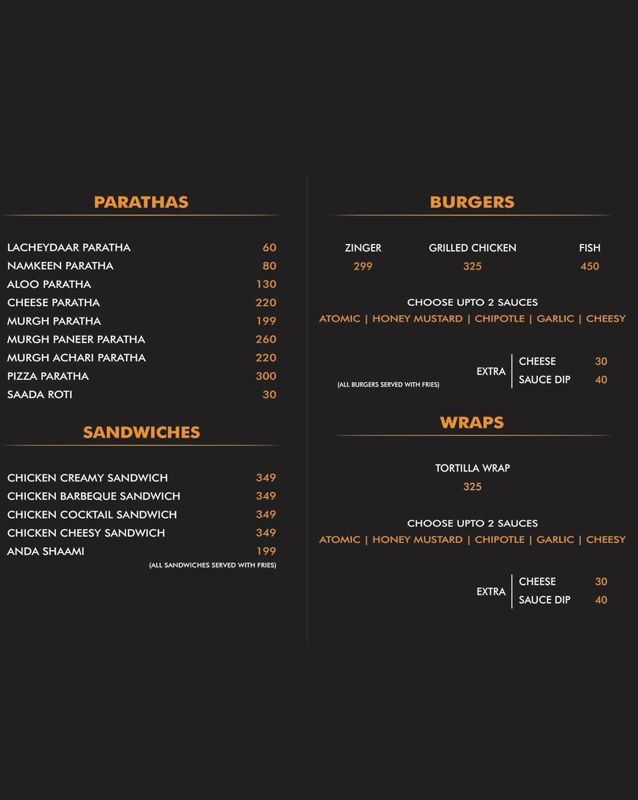Taam Cheeni menu