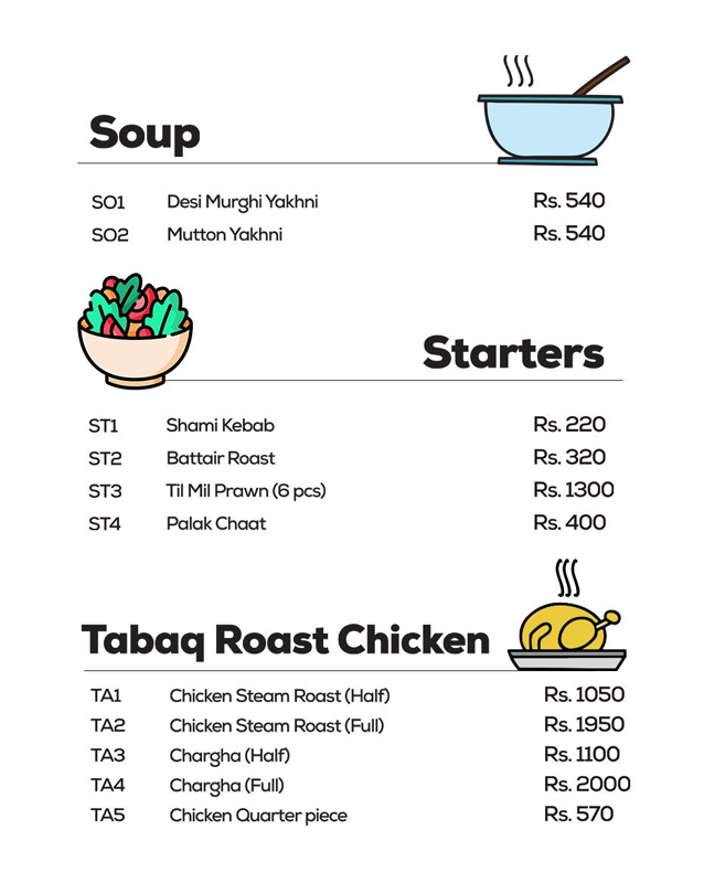 Tabaq menu