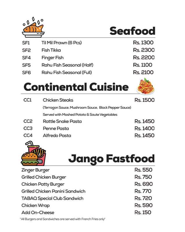 Tabaq menu