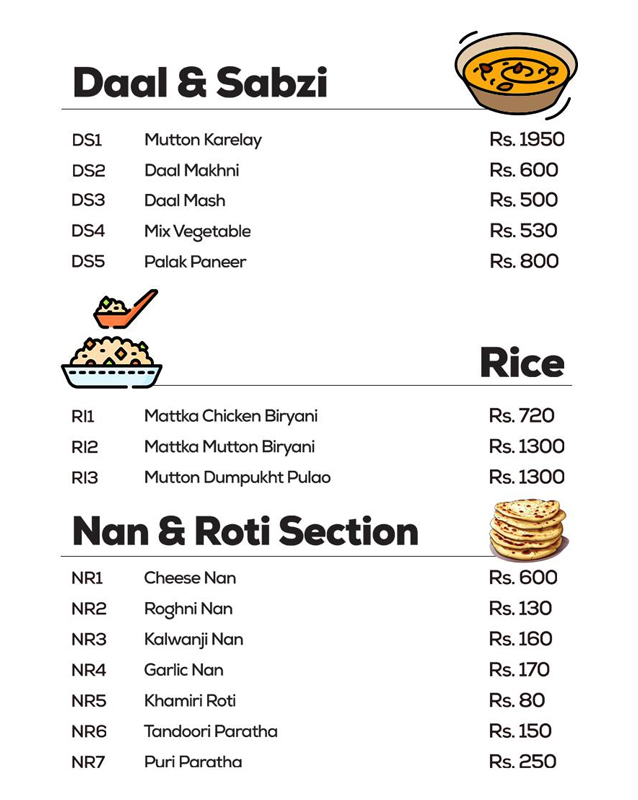 Tabaq menu