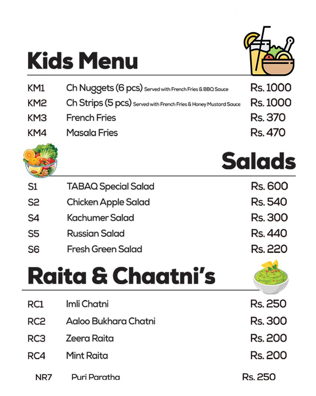 Tabaq menu
