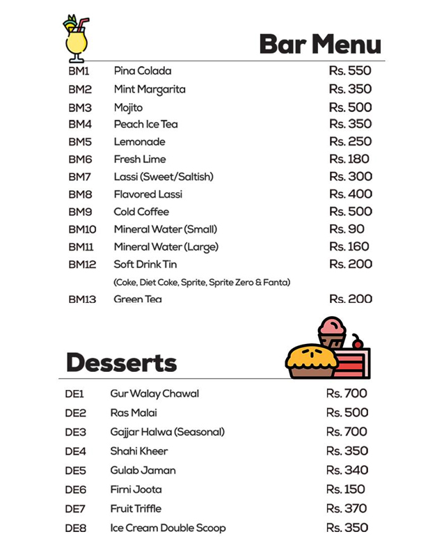 Tabaq menu