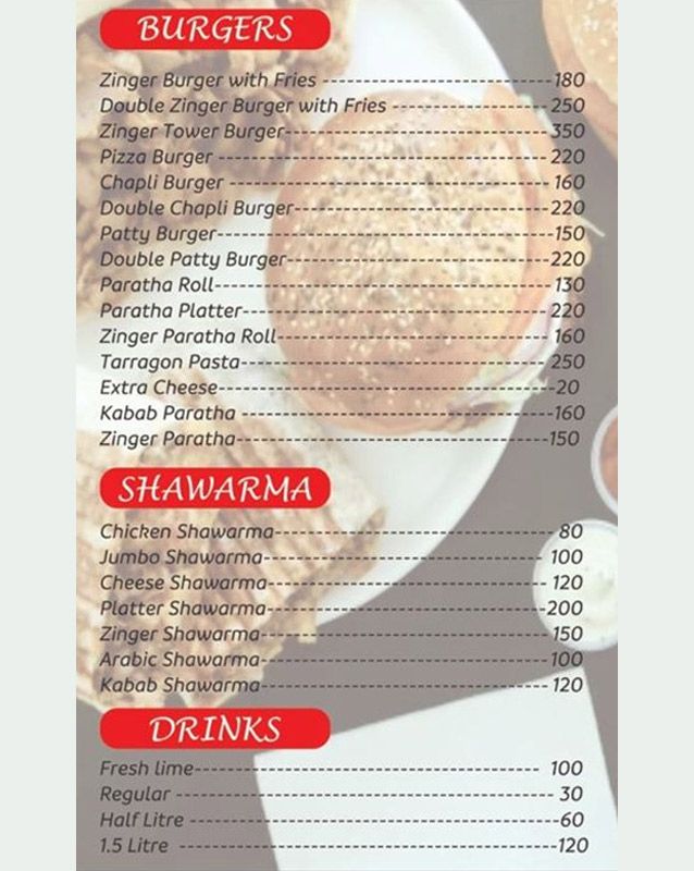 Tastism menu