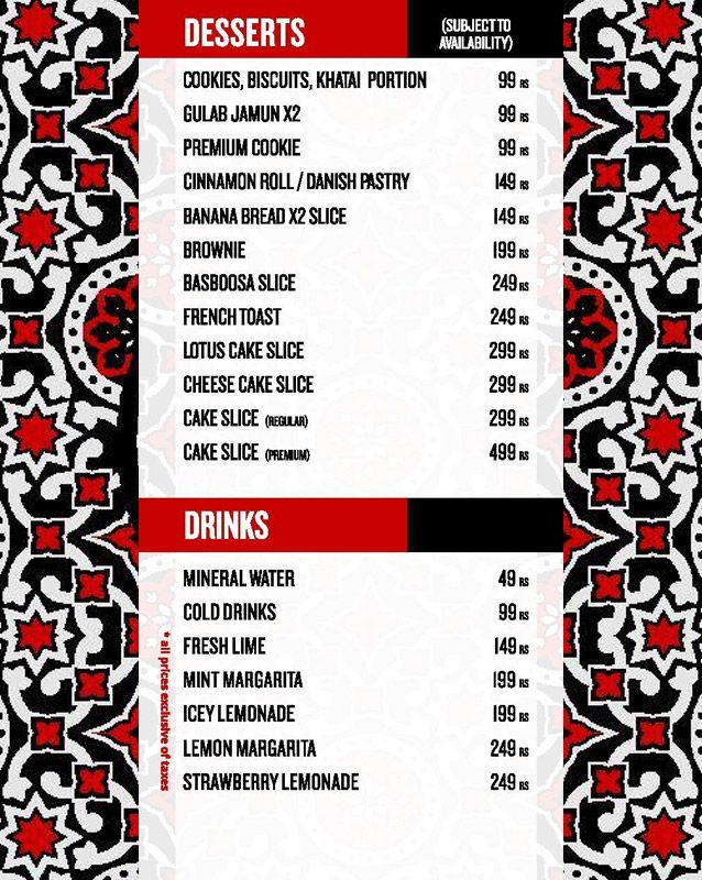 Tea Delights Cafe menu
