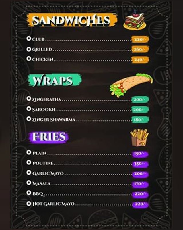 Tea Joint Cafe menu