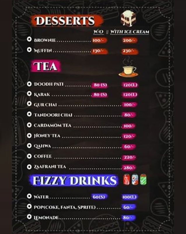 Tea Joint Cafe menu