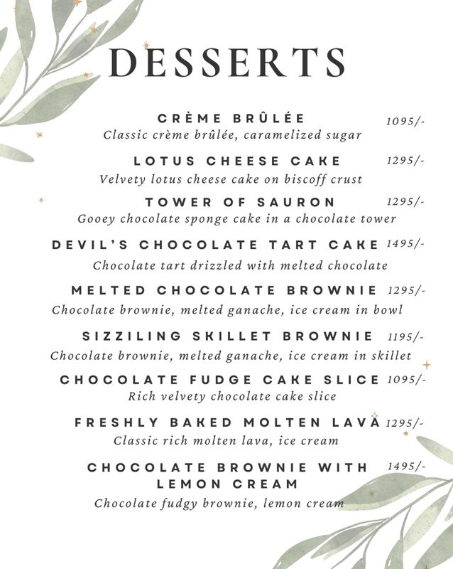 Tenerife Cafe menu