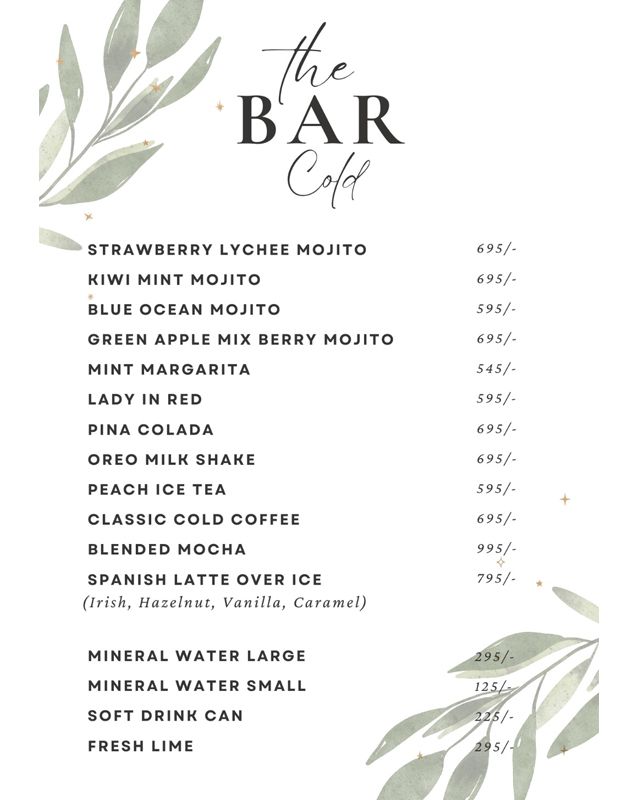 Tenerife Cafe menu