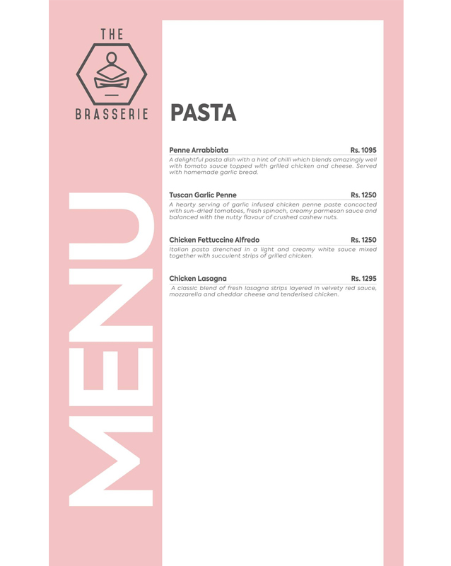 The Brasserie menu