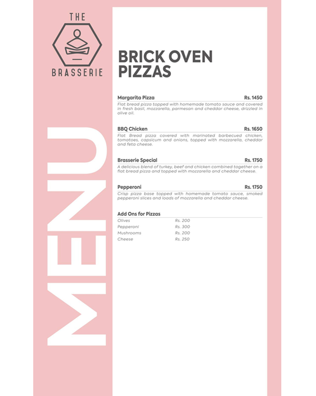 The Brasserie menu