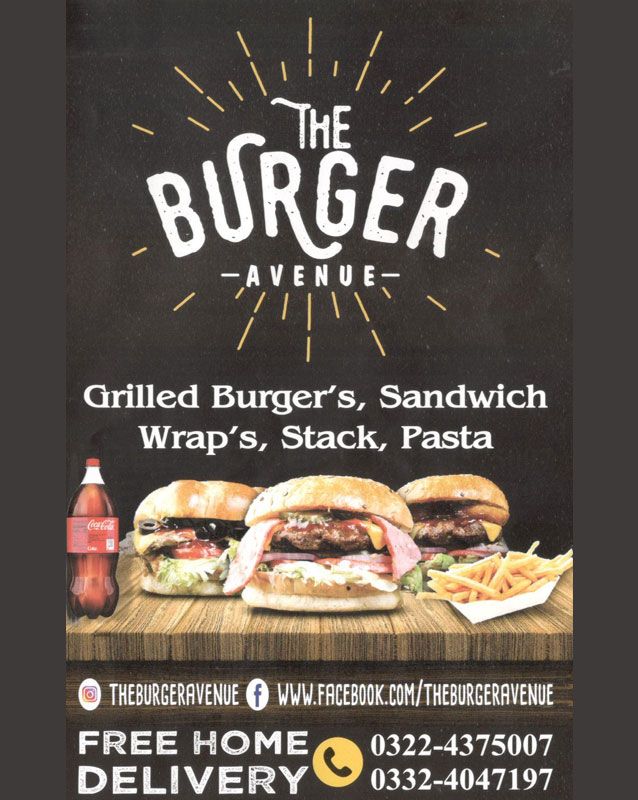 The Burger Avenue menu