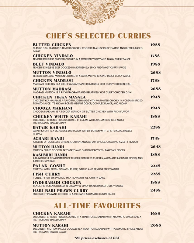 The Canvas - Lahore menu