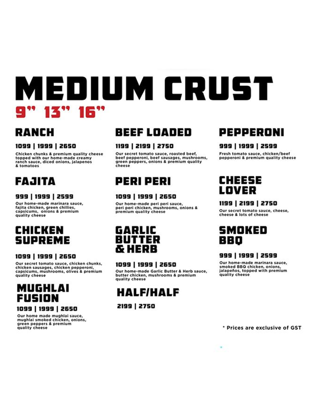 The Cheese Factor menu