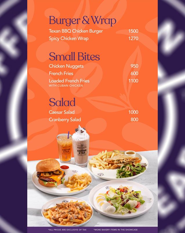 The Coffee Bean & Tea Leaf  menu