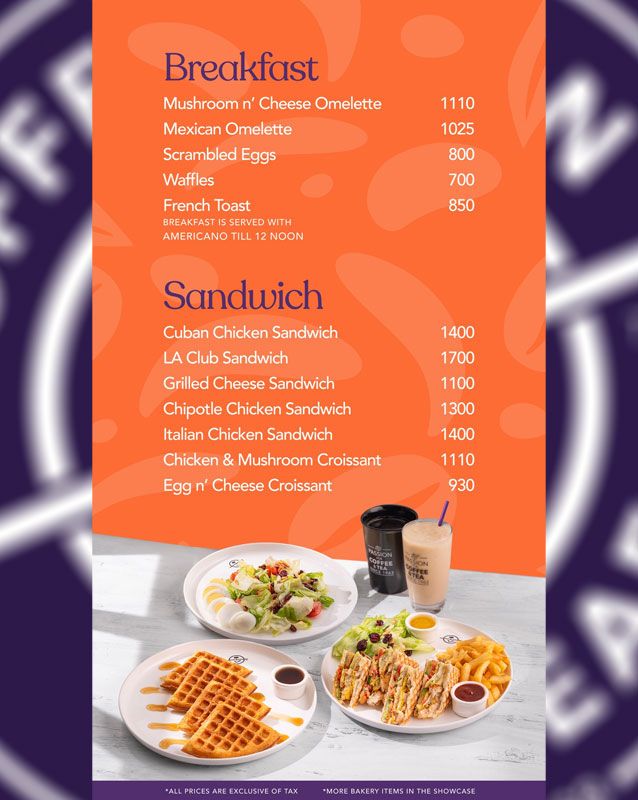 The Coffee Bean & Tea Leaf  menu
