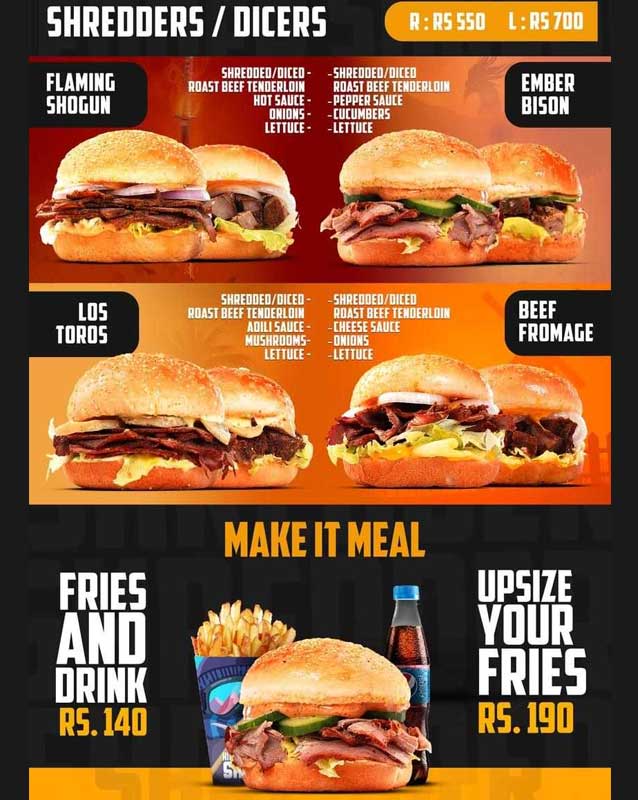 The Fries Project menu