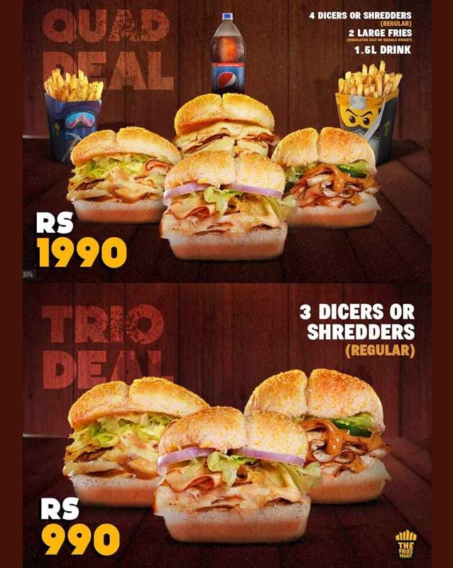 The Fries Project menu