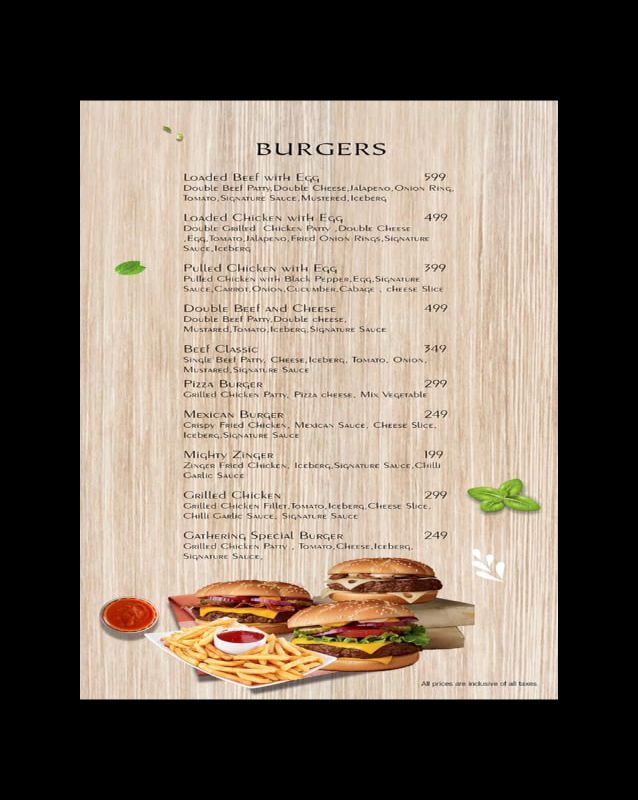 The Gathering menu