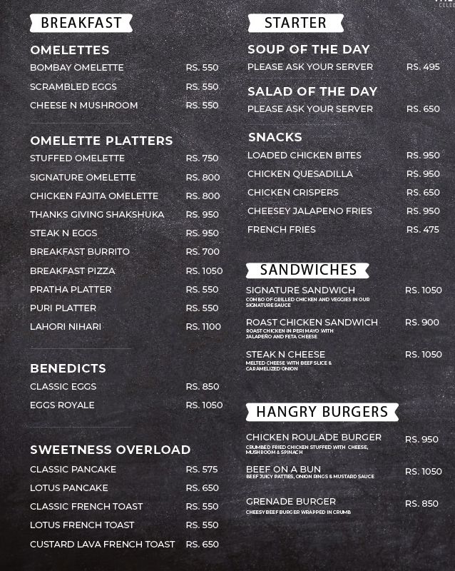The Grazers menu