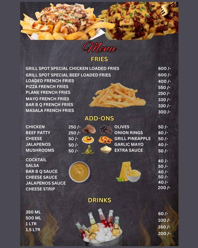The Grill Spot menu