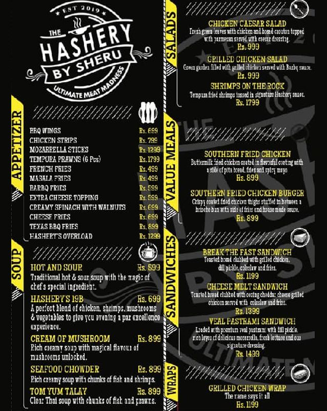 The Hashery By Sheru menu