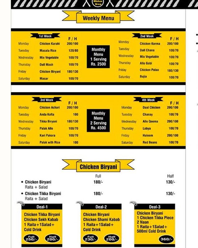 The Kitchen Krew menu