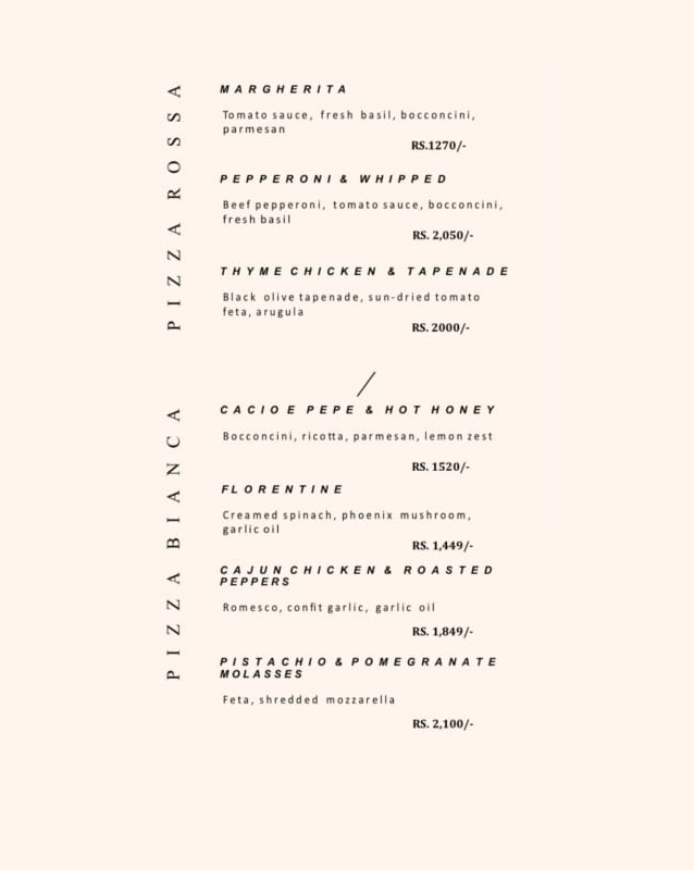 The Krae menu