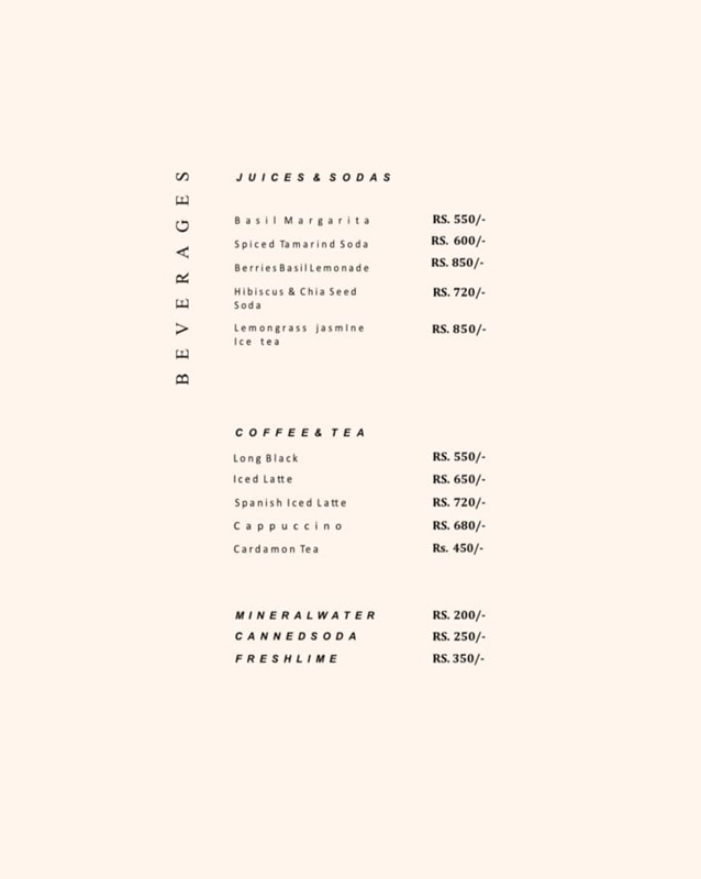 The Krae menu