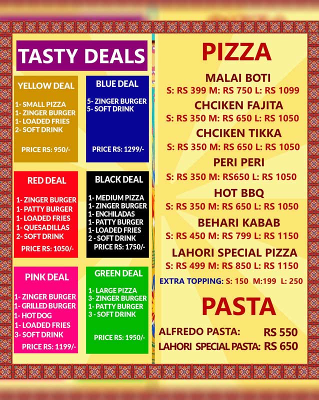 The Lahore Cafe menu