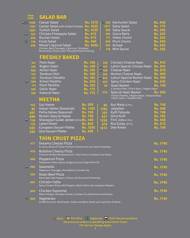 The Monal menu