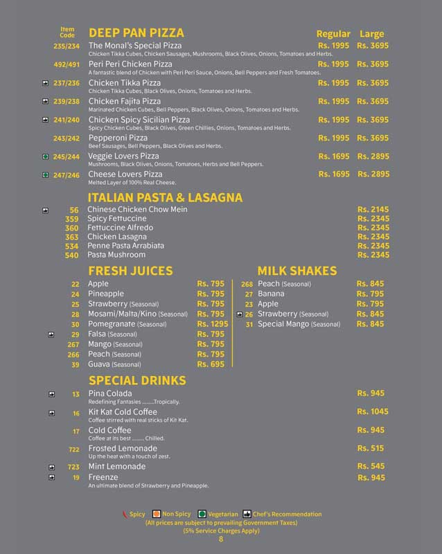 The Monal menu