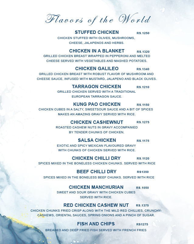 The Otus Rooftop menu