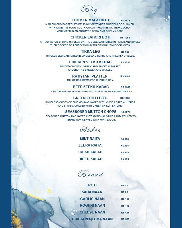 The Otus Rooftop menu