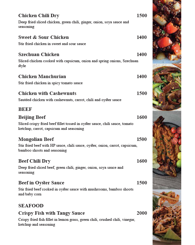 The Place - Defence Raya Golf & Country Club menu
