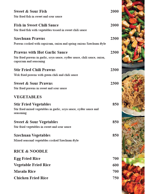 The Place - Defence Raya Golf & Country Club menu