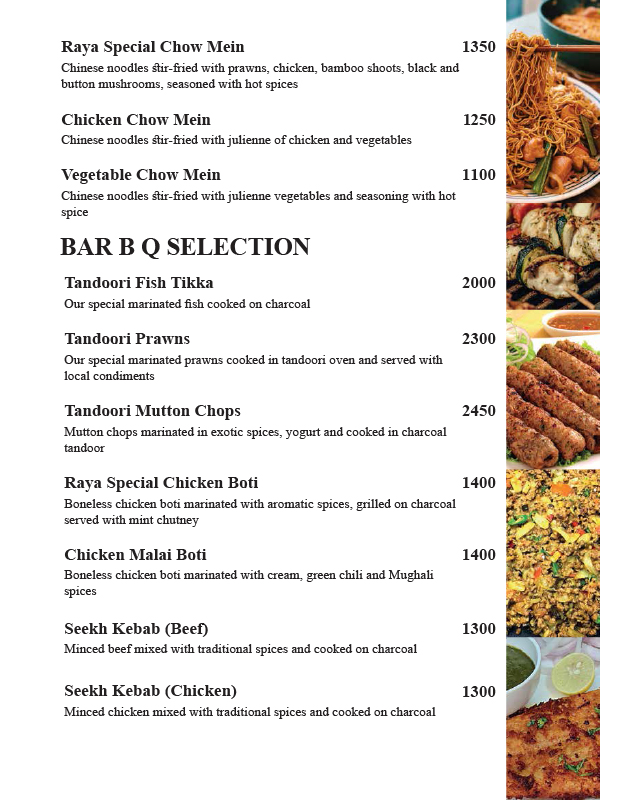 The Place - Defence Raya Golf & Country Club menu