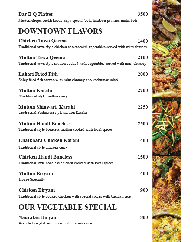 The Place - Defence Raya Golf & Country Club menu