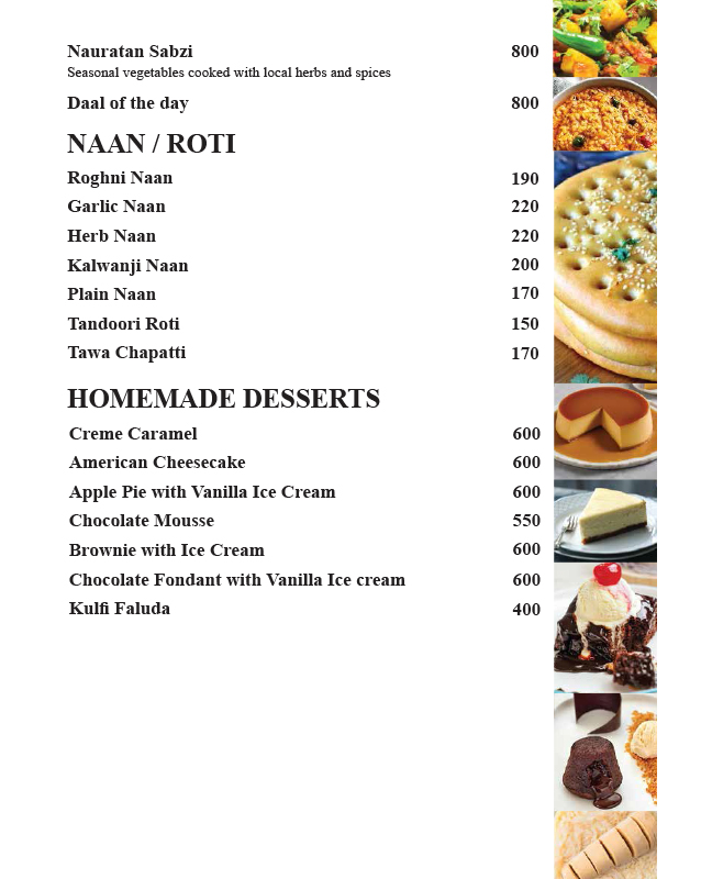 The Place - Defence Raya Golf & Country Club menu