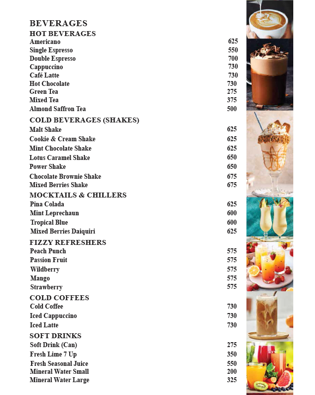 The Place - Defence Raya Golf & Country Club menu