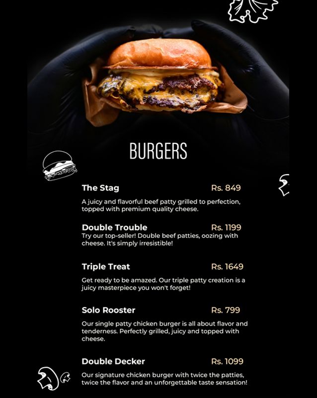 The Retro Bar menu