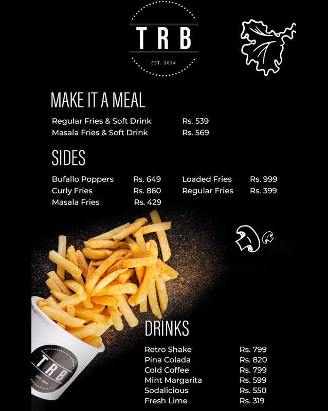 The Retro Bar menu