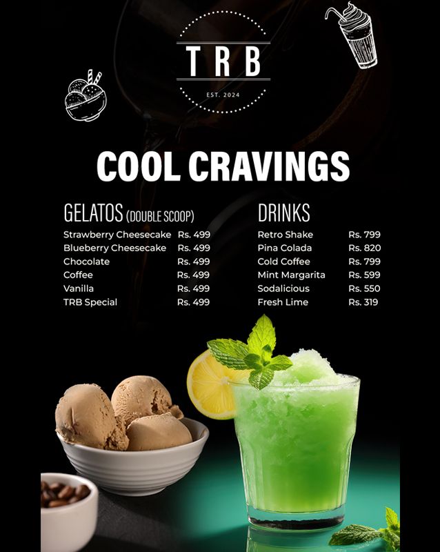 The Retro Bar menu