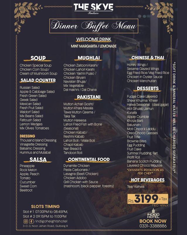 The Skye menu