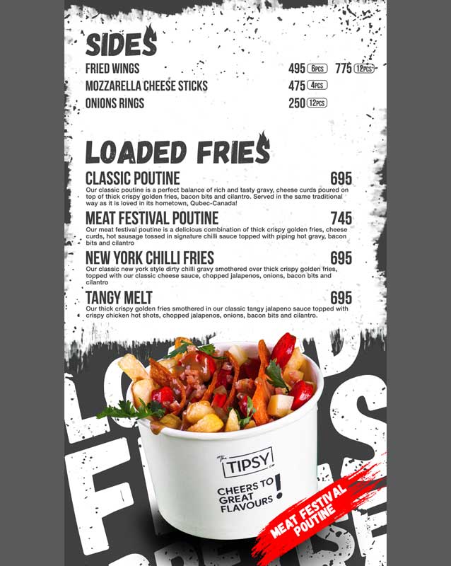 The Tipsy Co menu