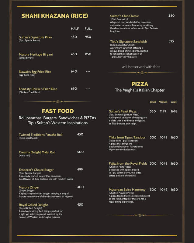 Tipu Sultan-Kebabish  menu
