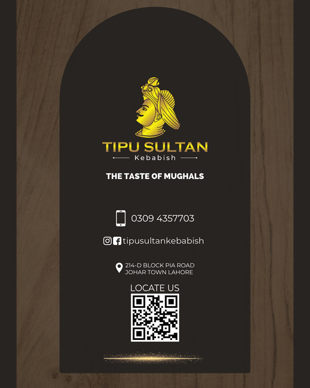 Tipu Sultan-Kebabish  menu