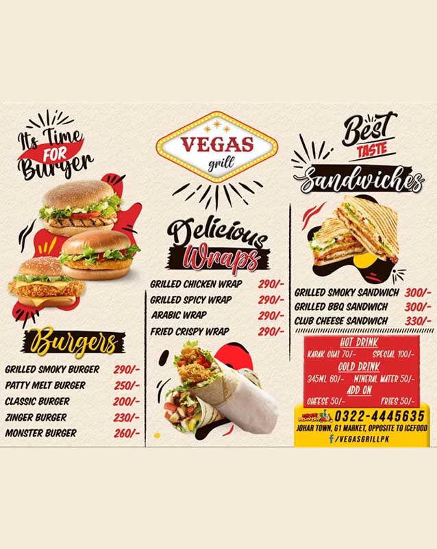 Vegas Grill menu