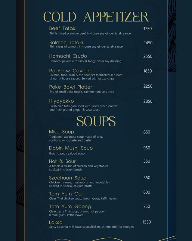 W. by Wasabi menu